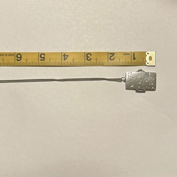 Lisa Mason Sterling Silver 925 Pendant Book Necklace with Cubic Zirconia Stones - Picture 7 of 11